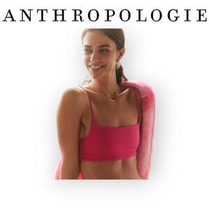 Anthropologie Barbiecore Hot Pink Seamless Renna Bra XXS/XS Adjustable Pullover